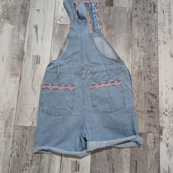 Vintage UNIONBAY Denim Overalls with Multicolor Accents Size M - Picture 2 of 5